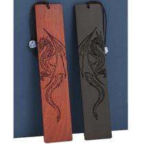 Marcador MOIOKESE Dragon Design Wood 14,5 x 3 x 0,2 cm, pacote com 2