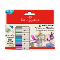 Marcador Multimark Permanente Faber Castell 1.0Mm 6 Cores Metallic