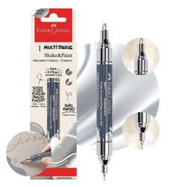 Marcador Multimark Shake&Paint Cromado Prata Ponta Dupla Faber Castell