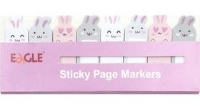 Marcador Pagina Adesivo Coelho 15 Folhas Multicolors Eagle