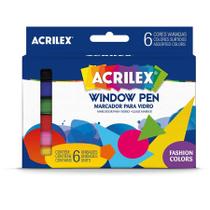 Marcador Para Janela Vidro Window Pen Acrilex - Kit 6 Cores