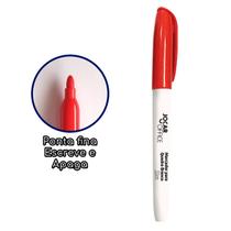 Marcador para Quadra Branco Slim Ponta Fina Escreve e Apaga