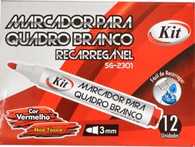 Marcador para quadro branco recarregavel 3mm 12 unidades kit