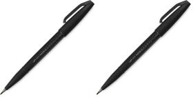 Marcador Pentel SES15NBPA Punta Tipo Pincel Fude Negro Paquete 2