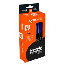 Marcador Perman.Ponta Chanfrada Azul Slim Jocar Office 12 UN