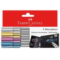 Marcador Permanente 4 Cores Multiuso 1.0 Faber Castell