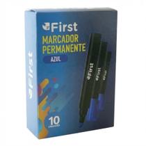 Marcador Permanente Azul Chanfrado Caixa com 10 Marcador Permanente Azul Chanfrado Caixa com 10