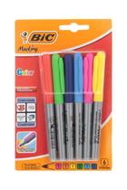 Marcador Permanente Bic Colors com 6 Unidades 1.1mm