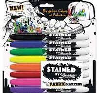 Marcador Permanente Brush para Tecido com 8 Cores Fabric Markers Sharpie 17