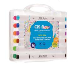 Marcador Permanente Criativo Flow Com 12 Cores Cis