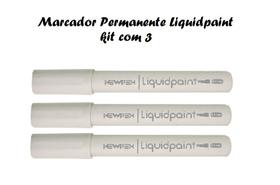 Marcador Permanente Liquidpaint Brancas - kit c/3 NewPen