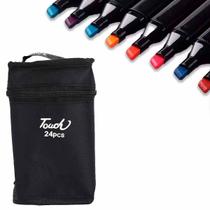 Marcador permanente para colorir c/24 cores Touch