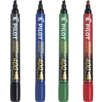 Marcador permanente PILOT 400 Broad Chisel Tip, pacote com 4