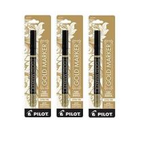 Marcador Permanente Pilot Gold, Extra Fino, Kit com 3 Unidades