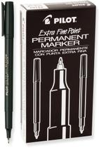 Marcador Permanente PILOT Ponta Extra Fina Tinta Preta Pacote com 12