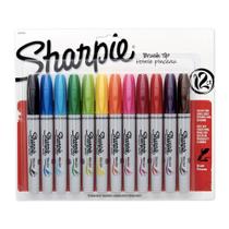 Marcador Permanente SHARPIE Brush Pen Estojo c/ 12 Cores