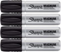Marcador permanente Sharpie Magnum 44001 Extra Wide Black (pacote com 4)