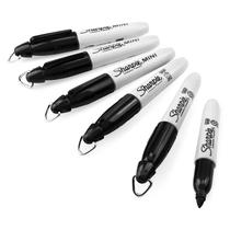 Marcador permanente Sharpie Mini Bullet Fine Point Black, pacote com 6