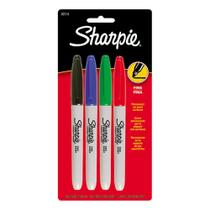 Marcador Permanente Sharpie Ponta Fina 4 Cores Básicas