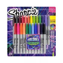 Marcador Permanente Sharpie Ponta Fina Cosmic Color 24 Cores