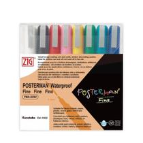 Marcador Ponta Fina Zig Posterman Básicas Pma-20 Com 8 Cores
