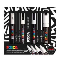 Marcador Posca Kit Artists Collection NIBS Branca c/ 4 Unid. - Posca