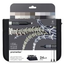 Marcador Promarker Designer Winsor 24 Tons de Cinza e Preto Marcador Promarker Designer Winsor 24 Tons de Cinza e Preto