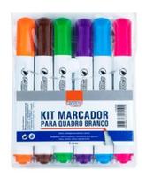 Marcador quadro branco blister c 6 cores brw ca3000