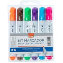 Marcador Quadro Branco Blister Com 6 cores 13 Cm Escrita 2mm