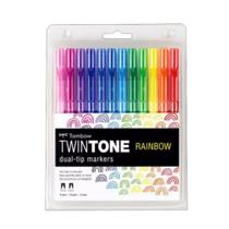 Marcador Tombow Twintone Rainbow Ponta Dupla 12 Cores