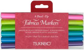 Marcador Tsukineko PF500007 Fabrico Gemstones de duas pontas, 6 peças