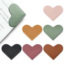 Marcador Winjeto Leather Heart 6 peças para leitura de livros