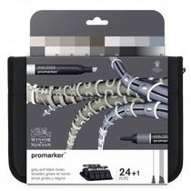 Marcador Winsor & Newton ProMarker 24 Tons de Cinza e Preto Marcador Winsor & Newton ProMarker 24 Tons de Cinza e Preto