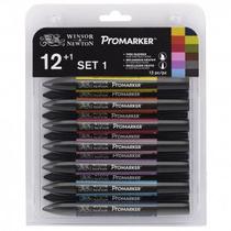 Marcador Winsor & Newton ProMarker Set 1 12 Cores + Blender