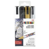 Marcador Zig Posterman Pma-50 Estojo 4 Cores Pb Metálicas