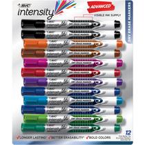 Marcadores apagáveis a seco BIC Intensity Advanced, pacote de 12 unidades Marcadores apagáveis a seco BIC Intensity Advanced, pacote de 12 unidades