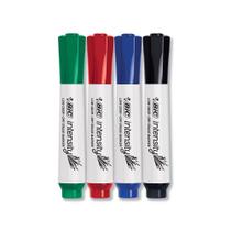 Marcadores apagáveis a seco BIC Intensity, baixo odor, ponta de cinzel, pacote com 4