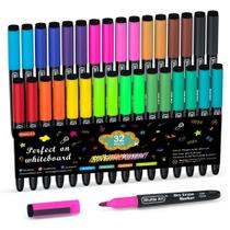 Marcadores apagáveis a seco Shuttle Art, pacote 32, 16 cores com borracha Marcadores apagáveis a seco Shuttle Art, pacote 32, 16 cores com borracha