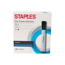 Marcadores apagáveis a seco STAPLES Remarx Broad Line pretos, pacote com 12 unidades Marcadores apagáveis a seco STAPLES Remarx Broad Line pretos, pacote com 12 unidades