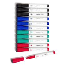 Marcadores apagáveis a seco U Brands Fine Tip com borracha, conjunto de 12