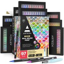 Marcadores Artísticos ARTEZA Real Brush Pens, Conjunto de 96 Canetas Aquareláveis