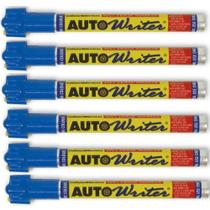 Marcadores Auto Writer 6 unidades azul, canetas de apagar com água Marcadores Auto Writer 6 unidades azul, canetas de apagar com água