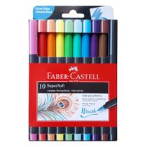 Marcadores Brush Pen FABER-CASTELL SuperSoft 10 Cores