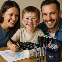 Marcadores Canetinhas Coloridas Escolar Ponta Dupla com 24 Cores Marcadores Canetinhas Coloridas Escolar Ponta Dupla com 24 Cores