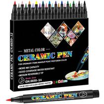 Marcadores cerâmicos LMMINBZ Canetas de pintura impermeáveis de 24 cores Marcadores cerâmicos LMMINBZ Canetas de pintura impermeáveis de 24 cores