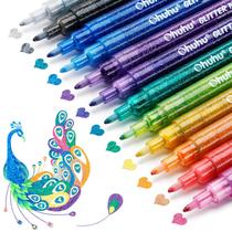 Marcadores con Brillo Ohuhu 12 Colores Metálicos Punta Fina a Base de Agua Marcadores con Brillo Ohuhu 12 Colores Metálicos Punta Fina a Base de Agua