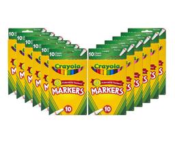 Marcadores Crayola Fine Line - 12 Unidades com 10 Cores - Para Crianças a partir de 3 Anos