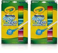 Marcadores Crayola Super Tips, laváveis, 50 unidades, pacote com 2