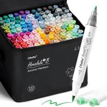 Marcadores de Álcool Ohuhu Honolulu 2B 120 Cores com Ponta Dupla
