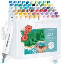 Marcadores de álcool Ohuhu Kaala 60 cores com ponta dupla